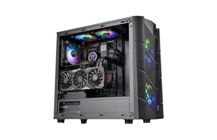 Thermaltake Commander C36 TG ARGB Mid-Tower PC Case | Tempered Glass Panel | Dual 200mm ARGB Fans | ATX/Micro-ATX/Mini-ITX Support | High-Airflow Design | 360mm Radiator Support - Image 3