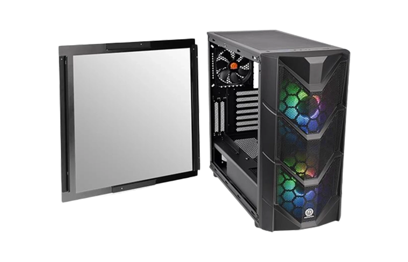 Thermaltake Commander C36 TG ARGB Mid-Tower PC Case | Tempered Glass Panel | Dual 200mm ARGB Fans | ATX/Micro-ATX/Mini-ITX Support | High-Airflow Design | 360mm Radiator Support - Image 4