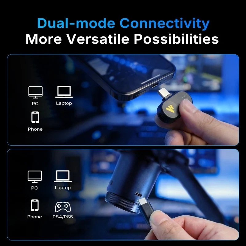 MAONO DGM20W Wireless Condenser Microphone | 2.4GHz Wireless | RGB Lighting | Noise Cancellation | Low-Latency Audio | USB-C Connectivity | Gaming & Streaming Microphone - Image 2