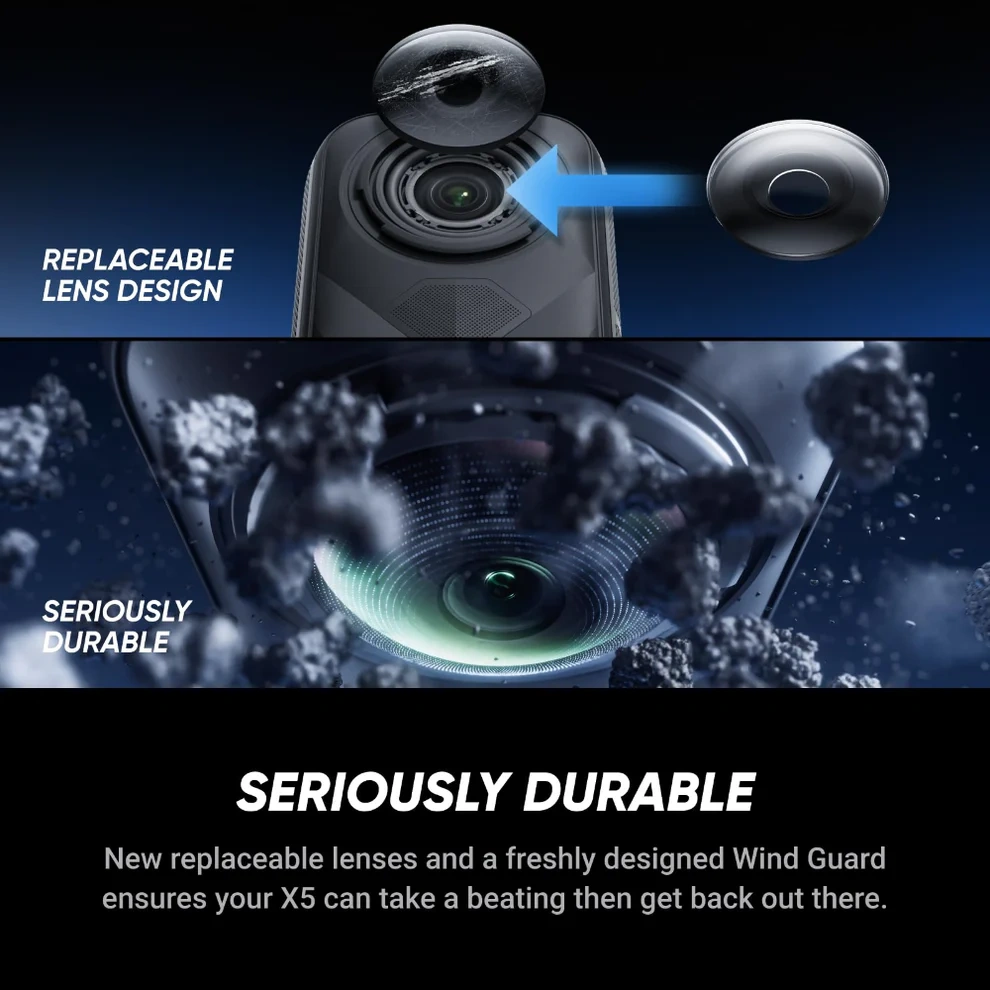 Insta360 X5 Starter Bundle | 8K 360° Action Camera | Dual 1/1.28-inch Sensors | Triple AI Chip | 72MP Photos | FlowState Stabilization | 185-Minute Runtime | Extra Battery | 114cm Invisible Selfie Stick - Image 7
