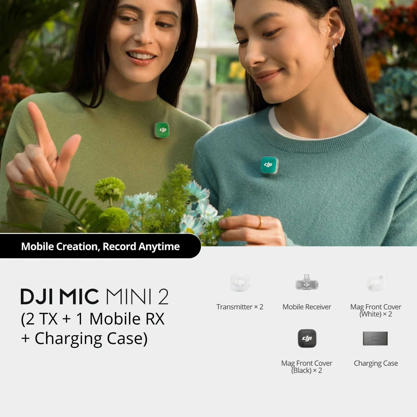 DJI Mic Mini 2 Wireless Microphone System | 2 Transmitters + 1 Mobile Receiver + Charging Case | 24-bit/48kHz Audio | 2-Level Noise Cancelling | for Interviews, Vlogging, Podcasting, Content Creation - Image 3