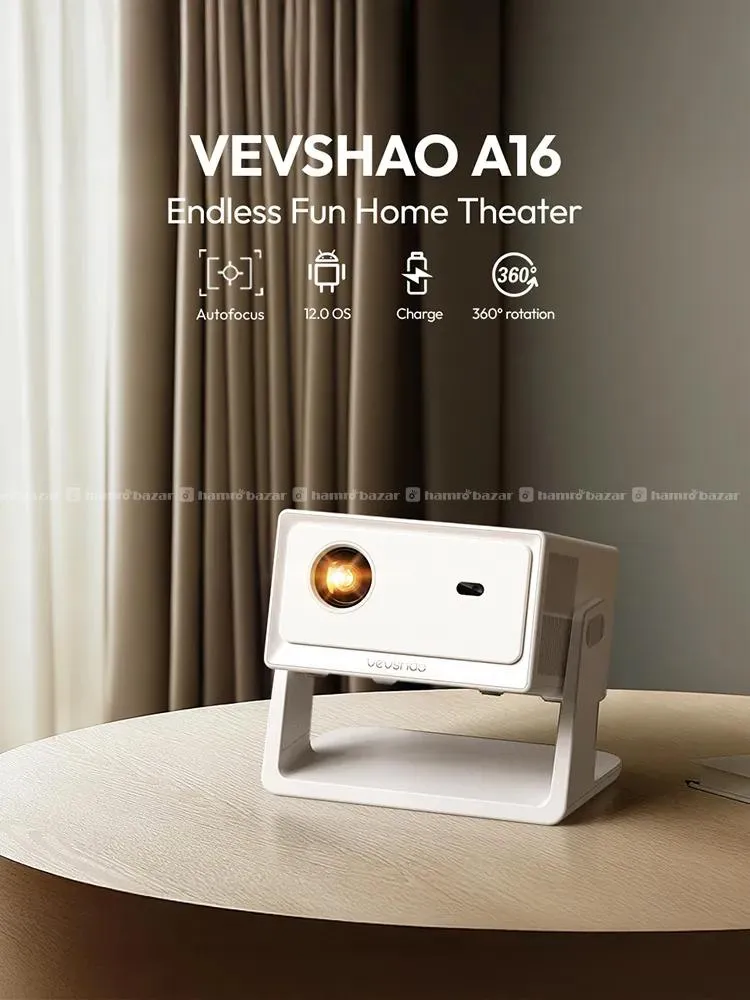 BYINTEK A16 Projector | 1080P Full HD | 400 ANSI Lumens | Android 12 | Auto Focus | 5G WiFi | Bluetooth 5.0 | 4K Support | 30,000 Hours Lamp Life | LCD Display | Home Theater Projector - Image 3