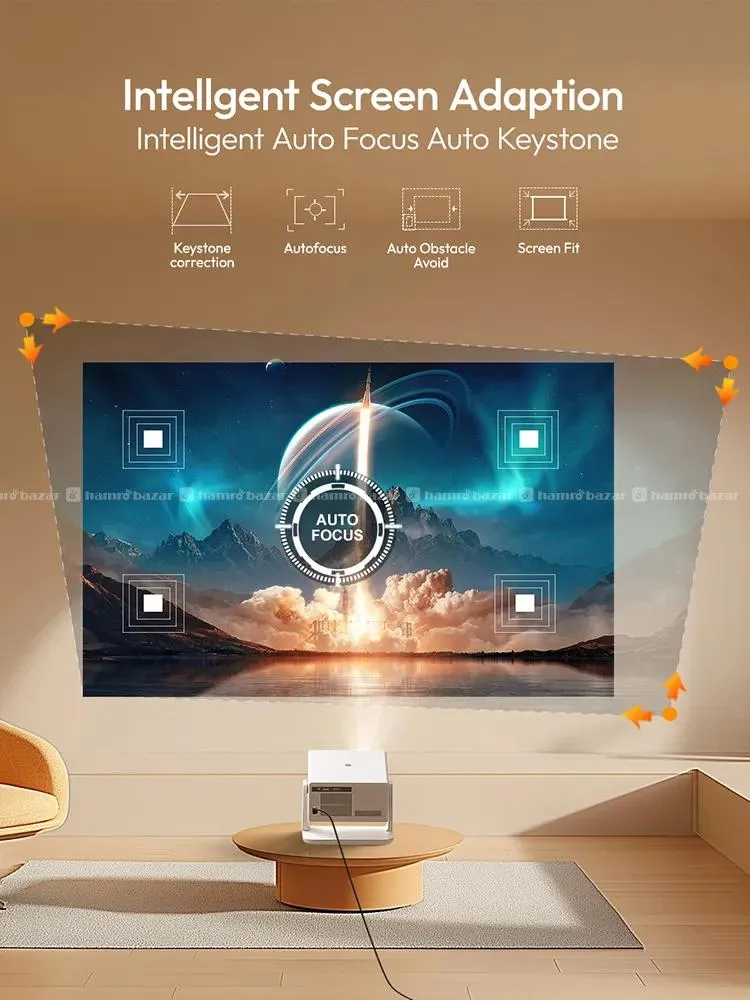 BYINTEK A16 Projector | 1080P Full HD | 400 ANSI Lumens | Android 12 | Auto Focus | 5G WiFi | Bluetooth 5.0 | 4K Support | 30,000 Hours Lamp Life | LCD Display | Home Theater Projector - Image 4