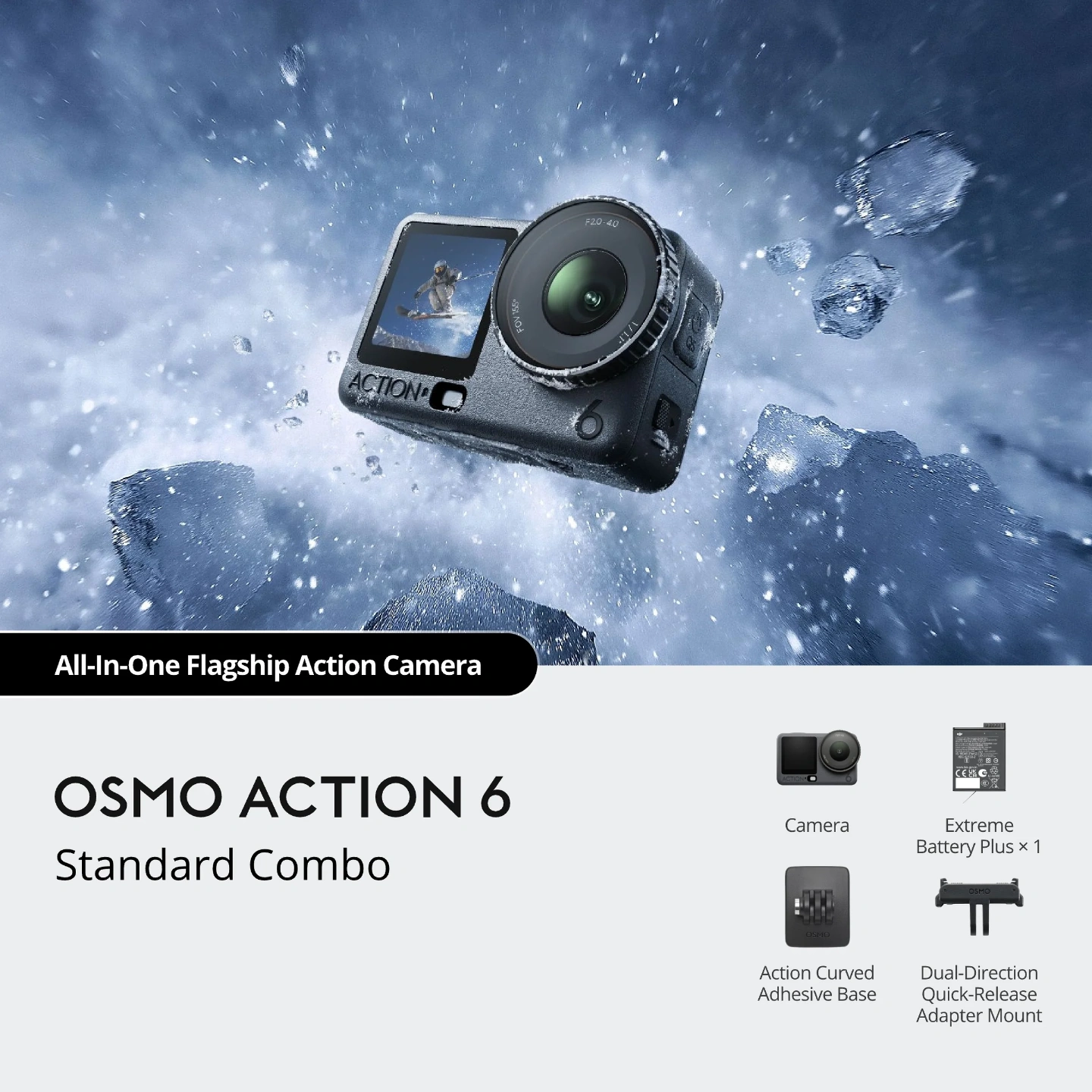 DJI Osmo Action 6 Standard Combo | 1/1.1″ CMOS Sensor | 4K120fps | 38MP Photos | 50GB Built-in Storage | RockSteady 3.0 | HorizonSteady | Dual OLED Touchscreens  | 20m Waterproof - Image 5