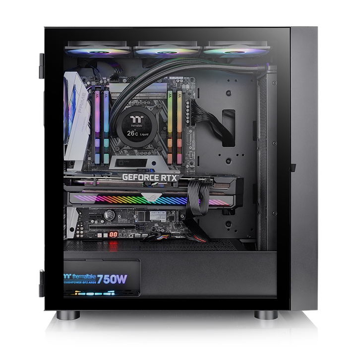 Thermaltake H570 TG ARGB Mid-Tower PC Case | Tempered Glass Panel | 3× 120mm ARGB Fans | ATX/Micro-ATX/Mini-ITX/E-ATX Support | 360mm Radiator Support | High-Airflow Design - Image 3