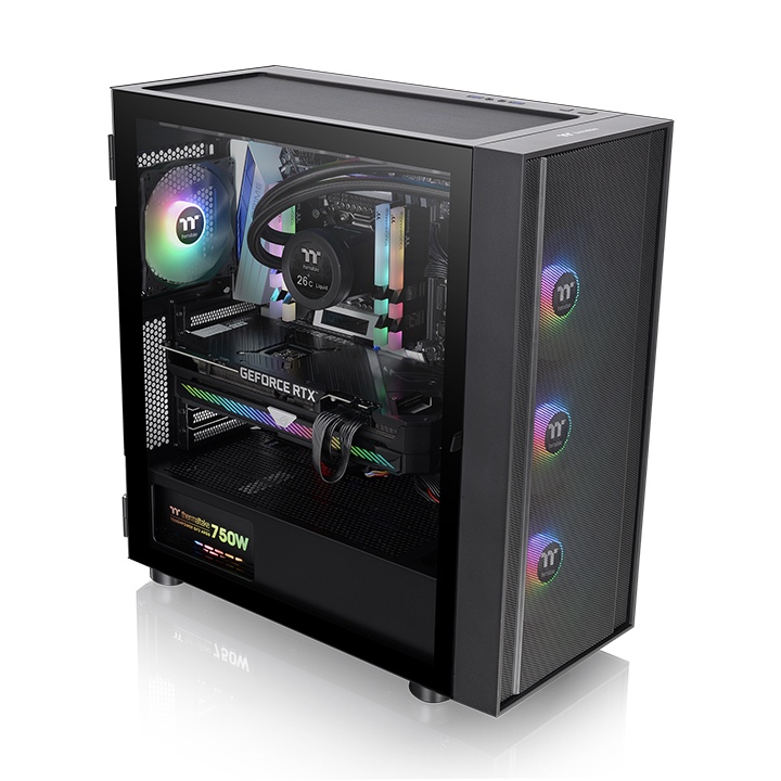 Thermaltake H570 TG ARGB Mid-Tower PC Case | Tempered Glass Panel | 3× 120mm ARGB Fans | ATX/Micro-ATX/Mini-ITX/E-ATX Support | 360mm Radiator Support | High-Airflow Design - Image 5