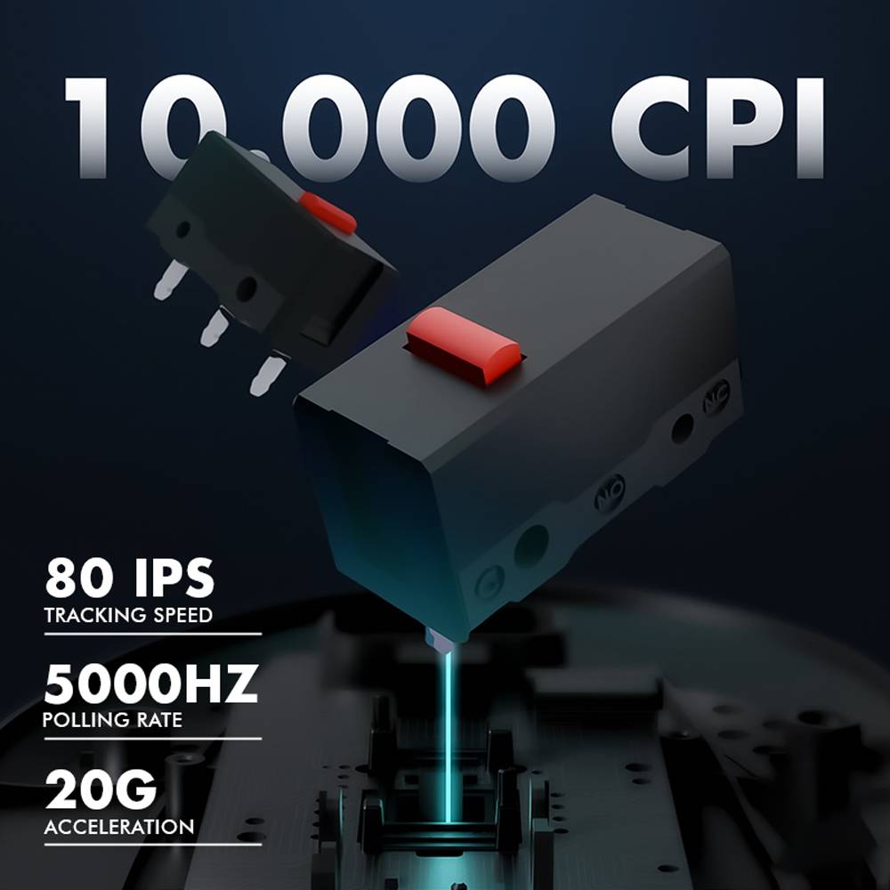 Armaggeddon Mikoyan Foxbat 3 Wireless Gaming Mouse | 2.4G Wireless Technology | 500–10000 CPI Resolution | 600mAh Rechargeable Battery | Up to 80 IPS Tracking Speed | 5000 Hz Polling Rate - Image 2