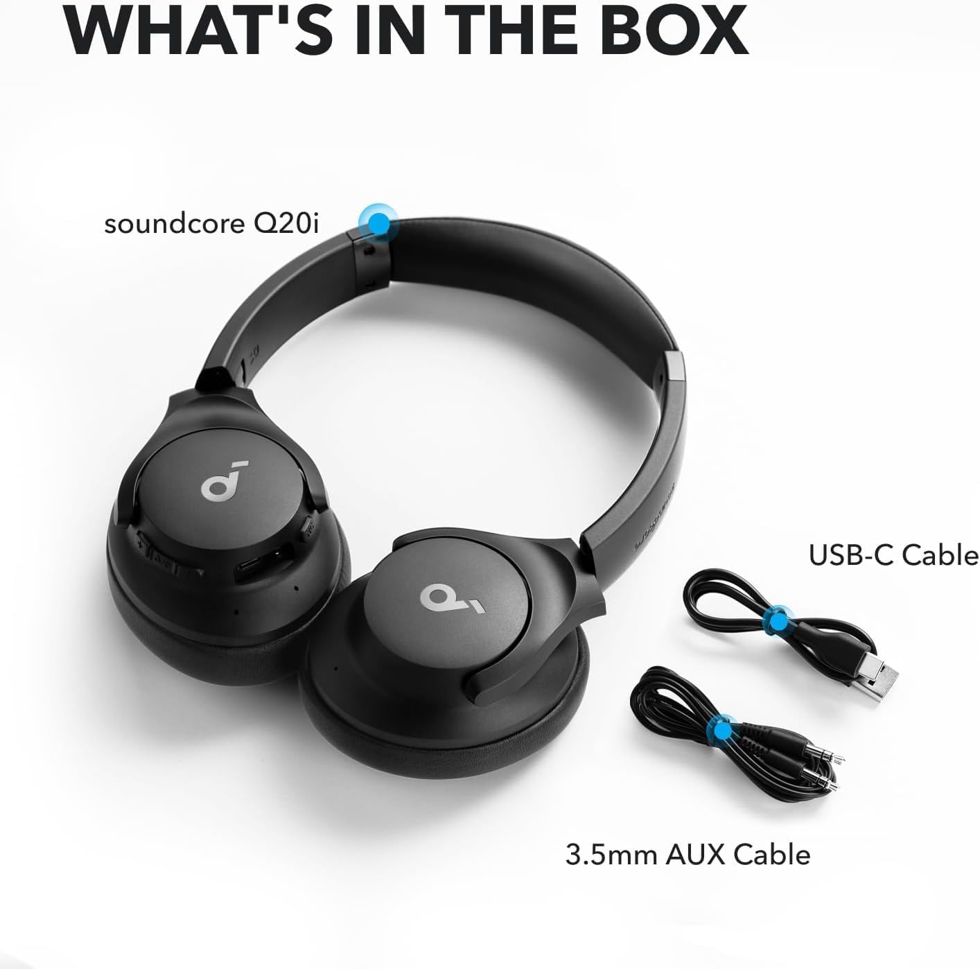 Soundcore by Anker Q20i Hybrid Active Noise Cancelling Headphone | Over-Ear Bluetooth 5.0 Wireless Headset | 40mm Dynamic Drivers with BassUp Technology | Multipoint Connection - Image 6