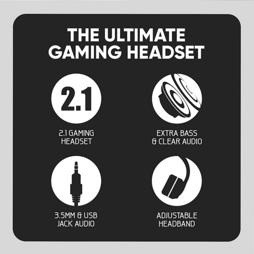 Armaggeddon Pulse 1 Chroma Gaming Headset | Dual 40mm Bass Drivers (Virtual 2.1 Stereo) | 20Hz–20kHz Frequency Response | Omnidirectional Microphone | 3.5mm AUX + USB Connectivity | Multicolor RGB LED on Earcups - Image 2