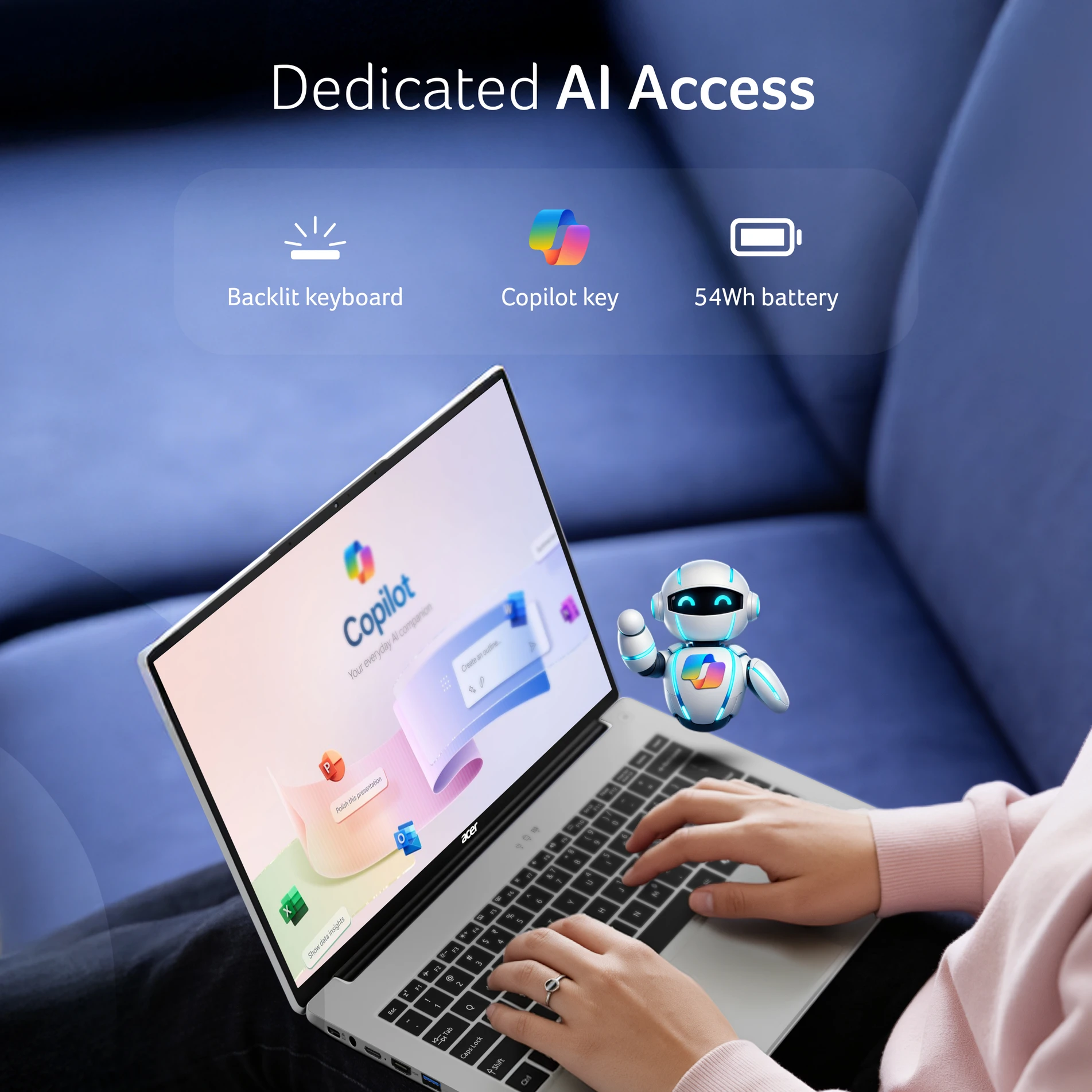 Acer Aspire 5 AI PC A514-54H | Intel Core Ultra 5 125H | 16GB RAM | 512GB SSD | 14-inch WUXGA Display | Intel Graphics | AI PC | Wi-Fi 6 | Windows 11 | 1 Year Warranty - Image 5
