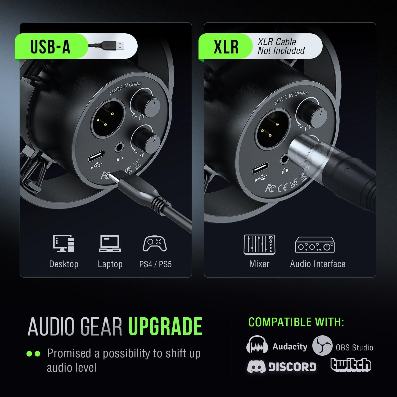 FIFINE Amplitank K688 | Dynamic XLR/USB Hybrid Microphone | Cardioid Polar Pattern | Tap-to-Mute | Gain Control | Zero-Latency Monitoring | Metal Shock Mount | Windscreen | For Podcasting, Streaming, Gaming, Vocal Recording - Image 6