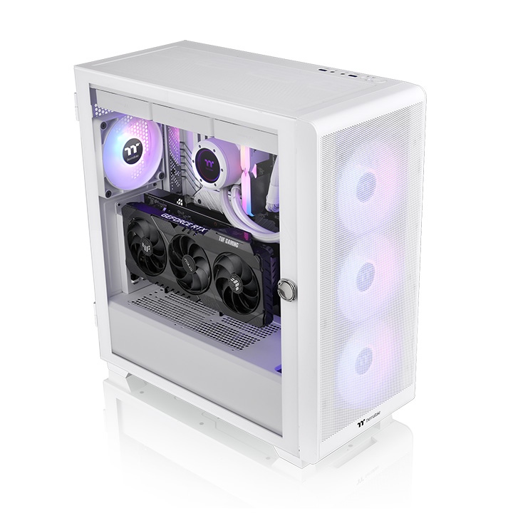Thermaltake S250 TG ARGB Mid-Tower Chassis | Tempered Glass Panel | ARGB Fans | ATX/Micro-ATX/Mini-ITX Support | High-Airflow Design | 360mm Radiator Support - Image 5