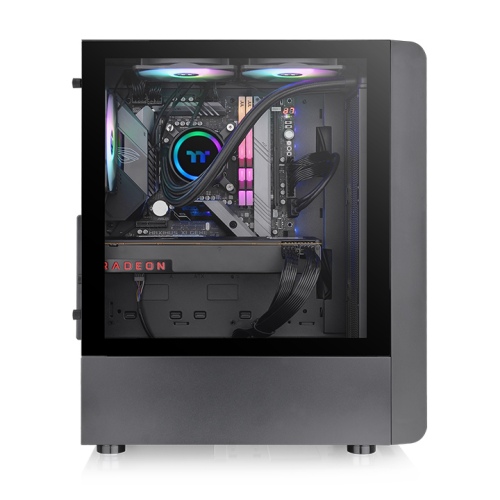Thermaltake S200 TG ARGB Mid-Tower Gaming PC Case | Tempered Glass Side Panel | ARGB Cooling Fans | ATX/Micro-ATX/Mini-ITX Motherboard Support | Spacious Interior | High-Airflow Gaming Design - Image 3