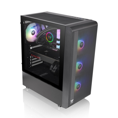 Thermaltake S200 TG ARGB Mid-Tower Gaming PC Case | Tempered Glass Side Panel | ARGB Cooling Fans | ATX/Micro-ATX/Mini-ITX Motherboard Support | Spacious Interior | High-Airflow Gaming Design - Image 5