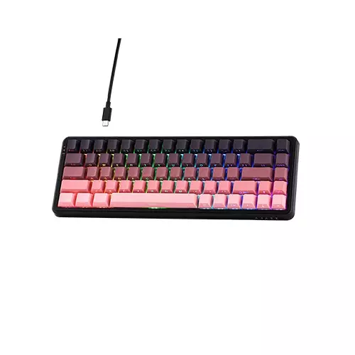 AJAZZ AK680 MAX Mechanical Keyboard | Pink Edition | 68-Key Compact Layout | RGB Backlit | Mechanical Switches | Wired/Wireless Connectivity | Gaming Keyboard - Image 2