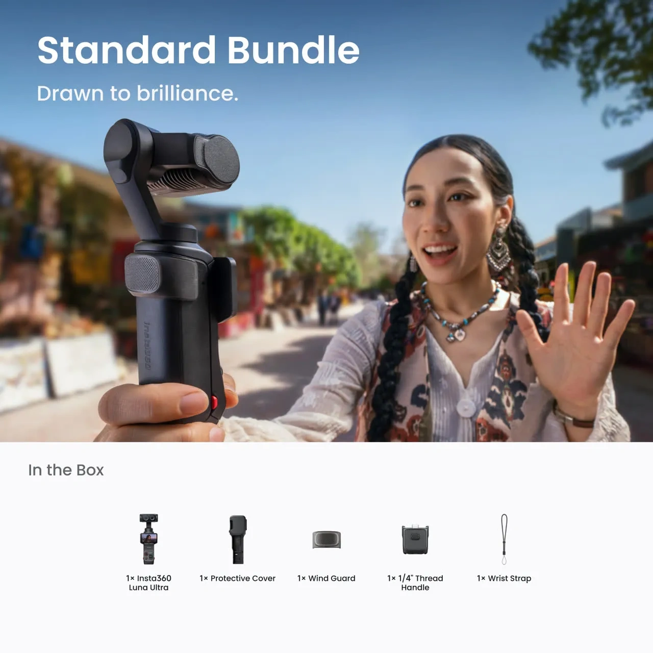 Insta360 Luna Ultra Standard Bundle | 8K Leica Dual-Lens Gimbal Camera | 1-inch 8K Sensor | 1/1.3-inch Telephoto Sensor | Triple AI Chip | 3-Axis Gimbal Stabilization | 2-inch OLED Touchscreen | 240-Minute Runtime | 47GB Internal Storage - Image 2