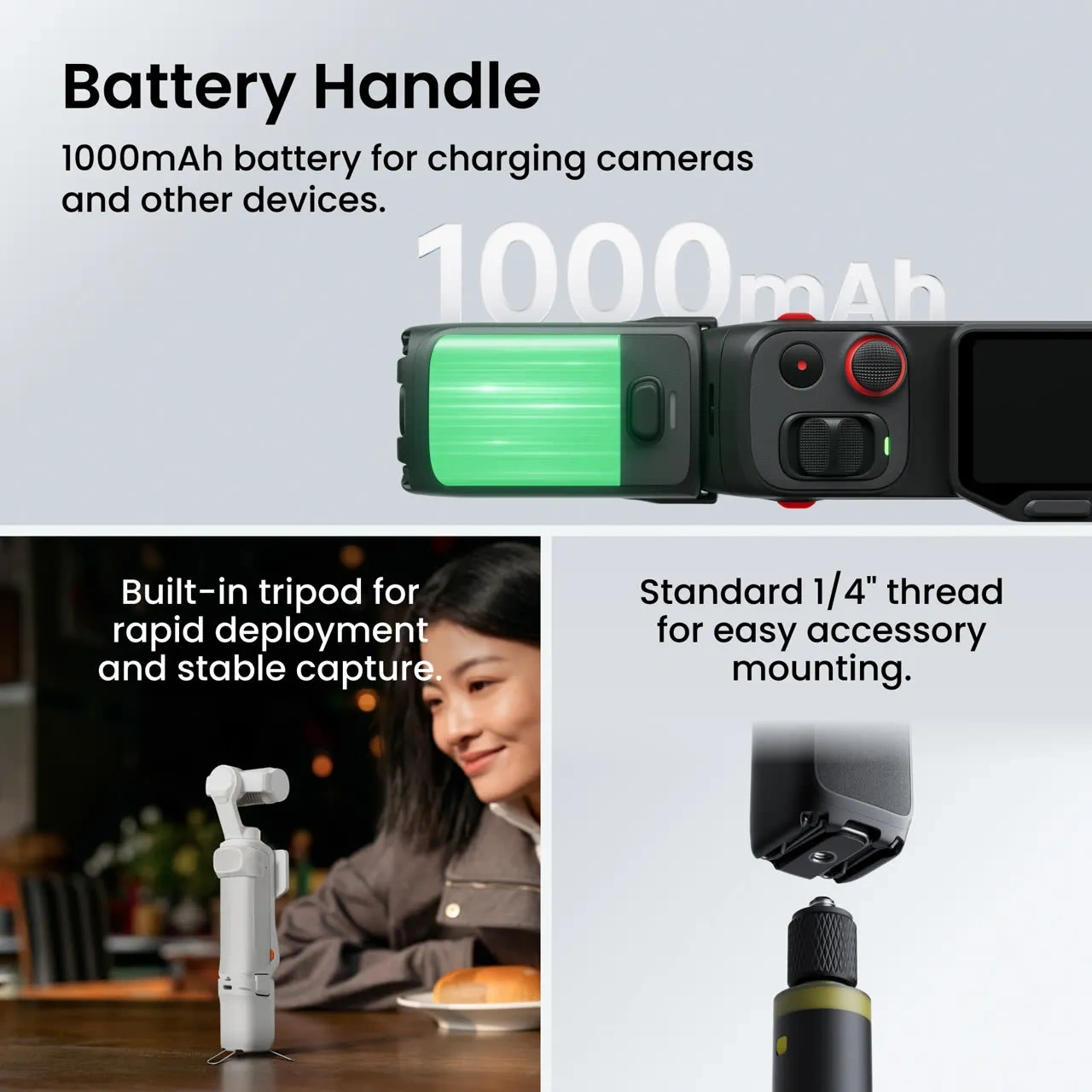 Insta360 Luna Ultra Creator Bundle | 8K Leica Dual-Lens Gimbal Camera | 1-inch 8K Sensor | 4K 120fps Video | Triple AI Chip | 3-Axis Gimbal Stabilization | Mic Pro Transmitter | Battery Handle - Image 5