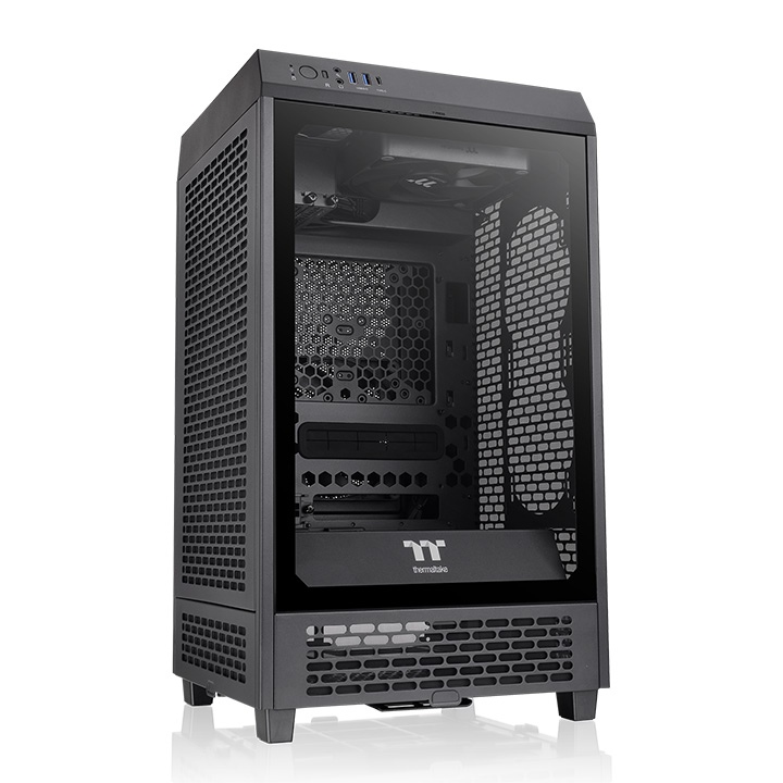 Thermaltake The Tower 200 Mini-ITX Chassis | Tempered Glass Panel | Mini-ITX Support | Vertical GPU Layout | High-Airflow Design | Compact Gaming PC Case - Image 3