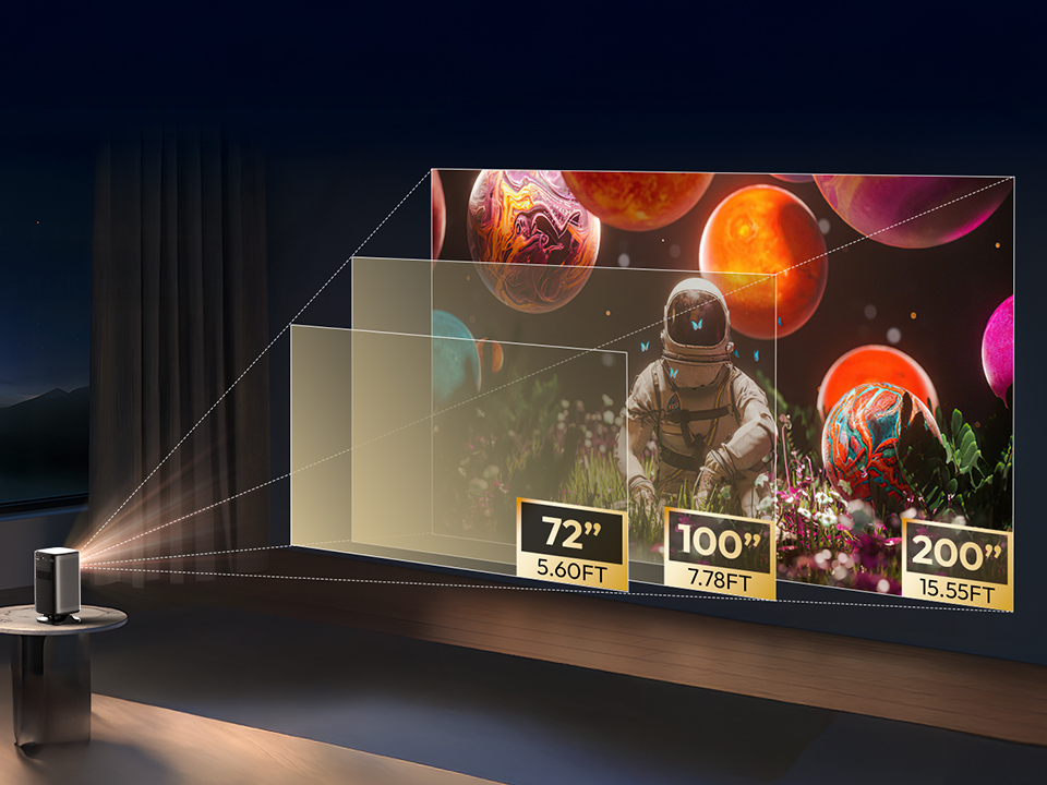 Byintek UFO P70X Portable Smart DLP Projector | Android 9.0 OS | 2GB DDR3 RAM | 32GB eMMC Storage | 400 ANSI Lumens Brightness | 10,000mAh Built-in Battery | 5W×2 Stereo Speakers - Image 3