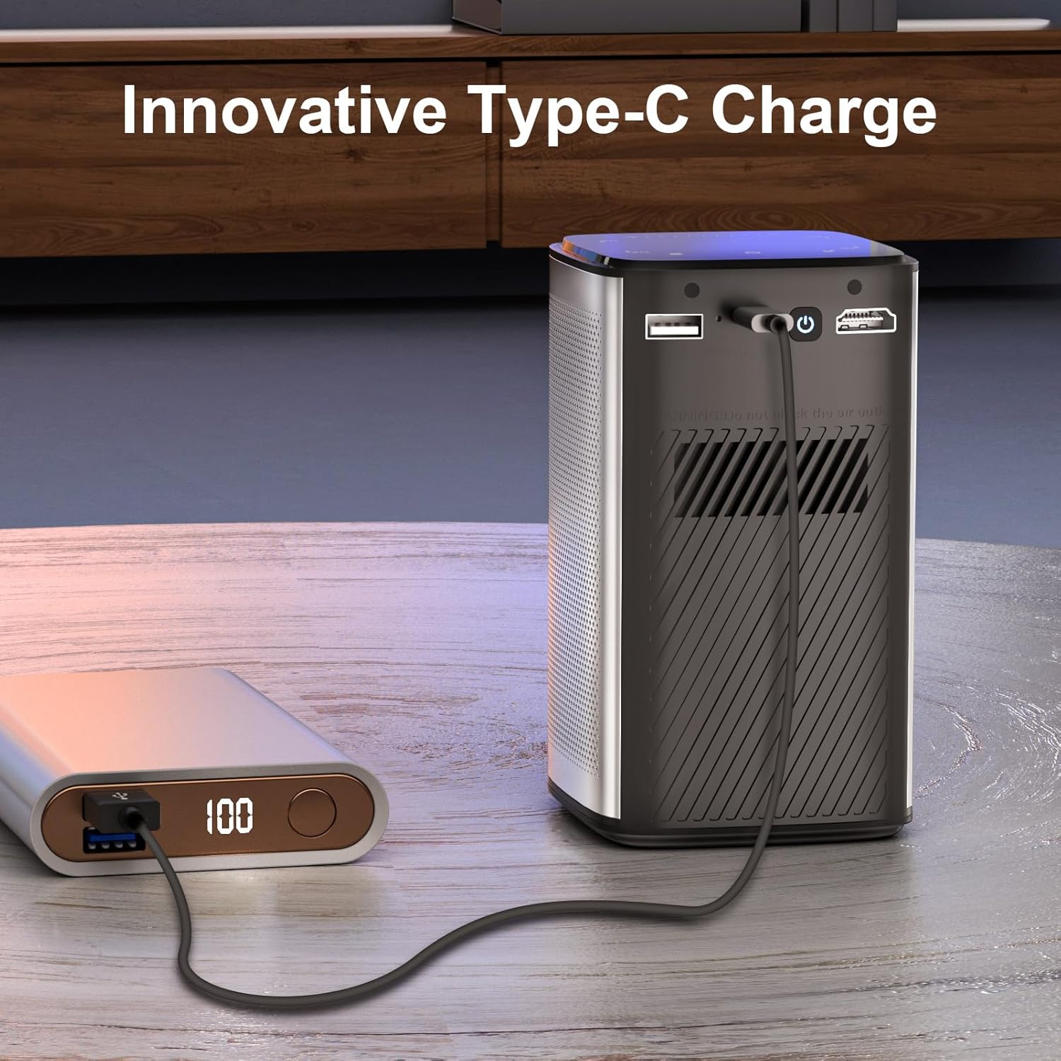 Byintek UFO P70X Portable Smart DLP Projector | Android 9.0 OS | 2GB DDR3 RAM | 32GB eMMC Storage | 400 ANSI Lumens Brightness | 10,000mAh Built-in Battery | 5W×2 Stereo Speakers - Image 2