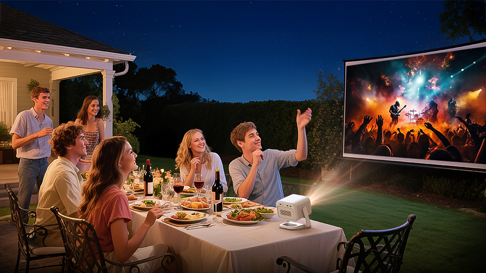 BYINTEK UFO U90 (2025) Portable Smart DLP Projector | 700 ANSI Lumens | Full HD 1080p | 2GB RAM + 32GB Storage | Android 11 OS | Massive 20,800mAh Rechargeable Battery | 30″–500″ Projection Size | Dual 10W Built-in Speakers - Image 3