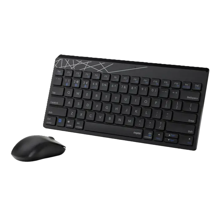 Rapoo K800M Multi-Mode Keyboard & Mouse Combo | Bluetooth 3.0/4.0 | 2.4GHz Wireless | 1300 DPI | Black - Image 4