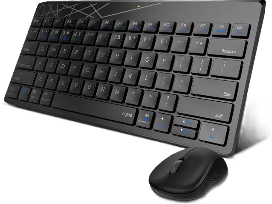 Rapoo K800M Multi-Mode Keyboard & Mouse Combo | Bluetooth 3.0/4.0 | 2.4GHz Wireless | 1300 DPI | Black - Image 3