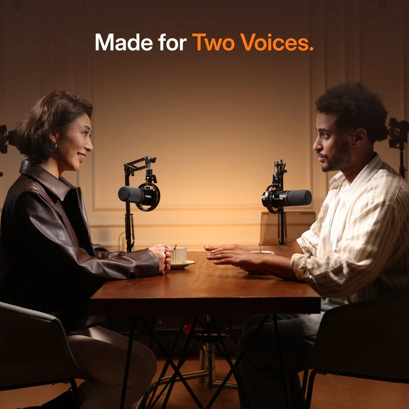 MAONO PD200W Wireless Dynamic Microphone | Dynamic Capsule | Cardioid Polar Pattern | Bidirectional Wireless Transmission (Up to 60 m Range) | Mic Gain & Headphone Volume Controls | One-Touch Mute | Programmable RGB Lights - Image 3