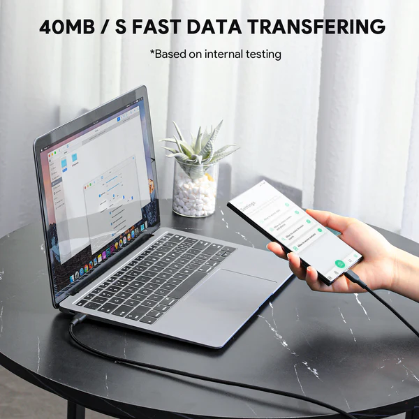 AUKEY CB-NCC2 | 60W USB-C to USB-C Cable | 1.8m Nylon Braided | 480Mbps Data Transfer | Fast Charging Compatible | Durable & Tangle-Free Design - Image 3