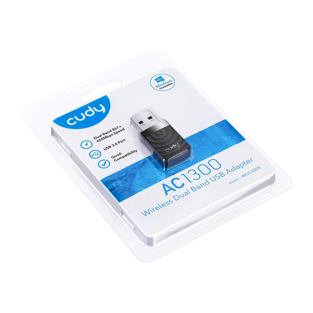 Cudy WU1300S AC1300 USB 3.0 Wi-Fi Adapter | Dual Band 5GHz: 867 Mbps, 2.4GHz: 400 Mbps | RTL88x2BU  Chipset | Compatible with Windows, macOS, Linux | Plug & Play | USB 3.0 Interface - Image 5