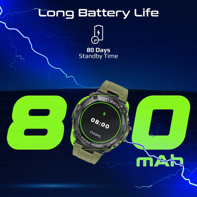 Promate XWATCH-R19 Smartwatch | 1.53” Round TFT Display | Bluetooth 5.1 with Speaker | 800mAh Battery | 80 Days Standby Time | IP67 Water-Resistance | E-Card Sharing | Wide Compatible - Image 3