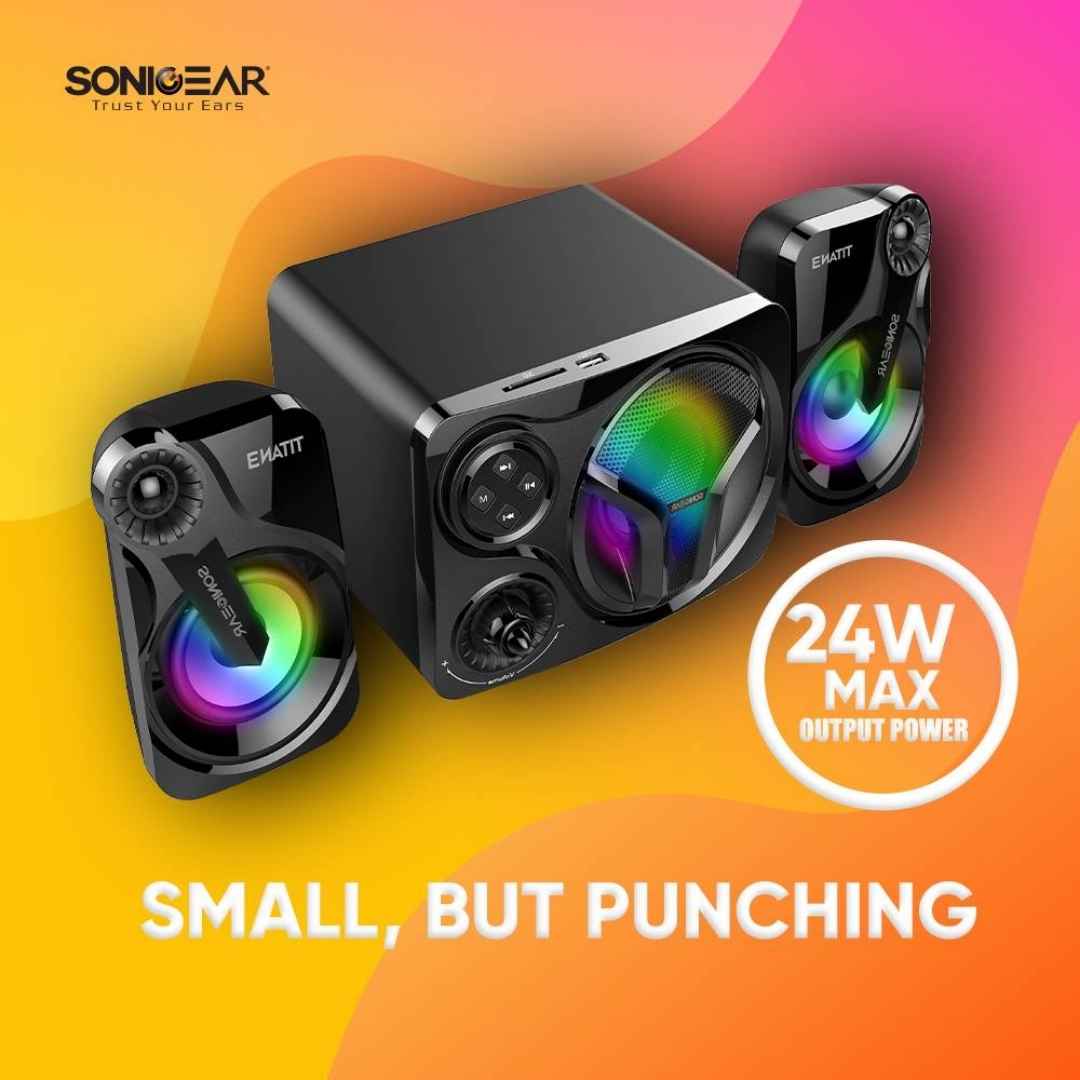 SonicGear Titan 3 BTMI Wireless Bluetooth Speaker | 24W Max Output (12W RMS) | Dedicated 3.5" Subwoofer + Dual 2.5" Satellite Drivers | Dynamic 7-Color Pulsating LED | Bluetooth 4.2, USB Drive | Compact for PC/Laptop & Outdoor Use - Image 2