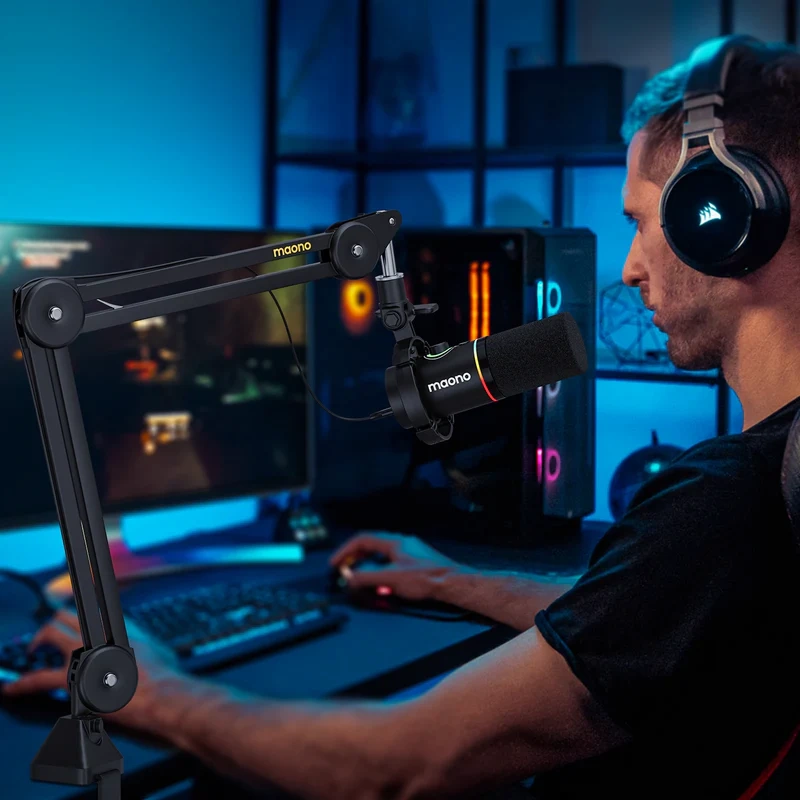 MAONO BA37 Microphone Boom Arm | Metal Build | 360° Rotation & 120° Vertical Adjustment | Integrated Cable Management | Desk Clamp Mount | 3/8" & 5/8" Thread Support - Image 2