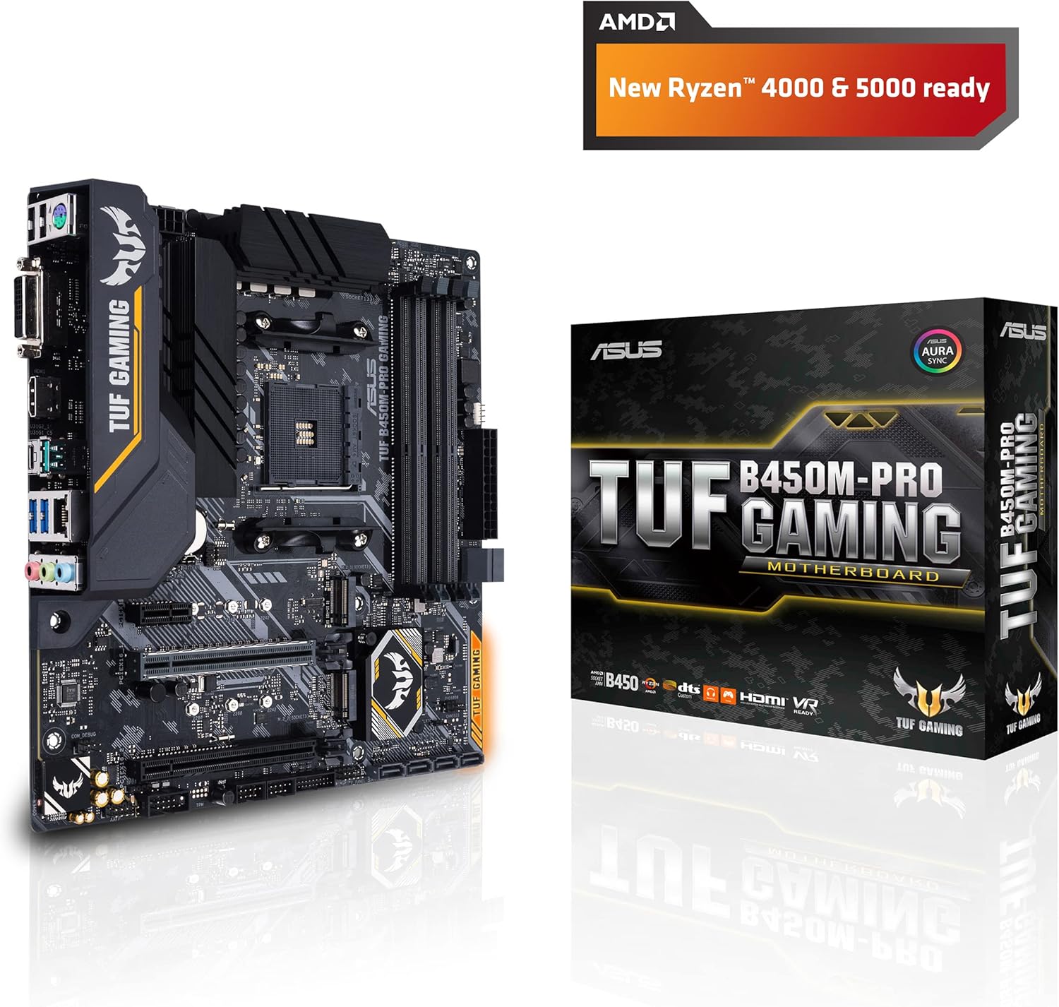 Asus TUF B450M-Pro Gaming Micro-ATX Motherboard | AMD AM4 Ryzen 3 Support | DDR4 | HDMI | Dual M.2 | USB 3.1 Gen 2 | Aura Sync RGB Lighting - Image 6