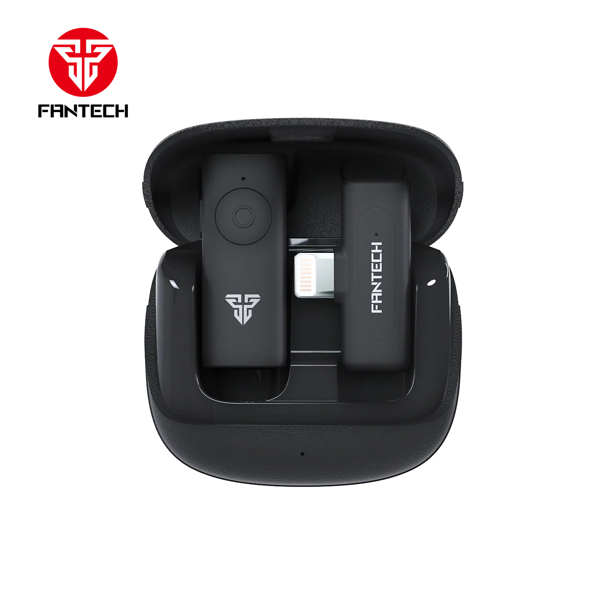 FANTECH LEVIOSA AIR WMV11L Lightning Wireless Lavalier Microphone | Up to 16-Hour Battery Life | Effective Range Up to 10m | 80mAh Mic Battery, 600mAh Case Battery | Single Microphone | Noise Reduction - Image 2