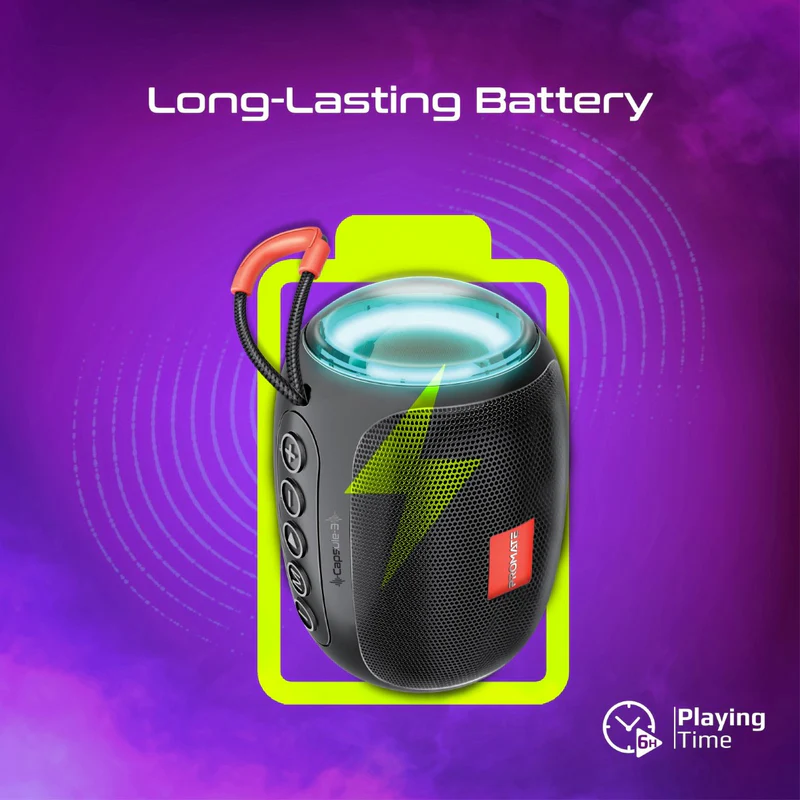 Promate Capsule-3 | Wireless Bluetooth Speaker with LED Lights | LumiFlux™ High-Definition | 5W Output | Bluetooth v5.3 | 10m Wireless Range | 6-Hour Playtime | Compact Design - Image 4