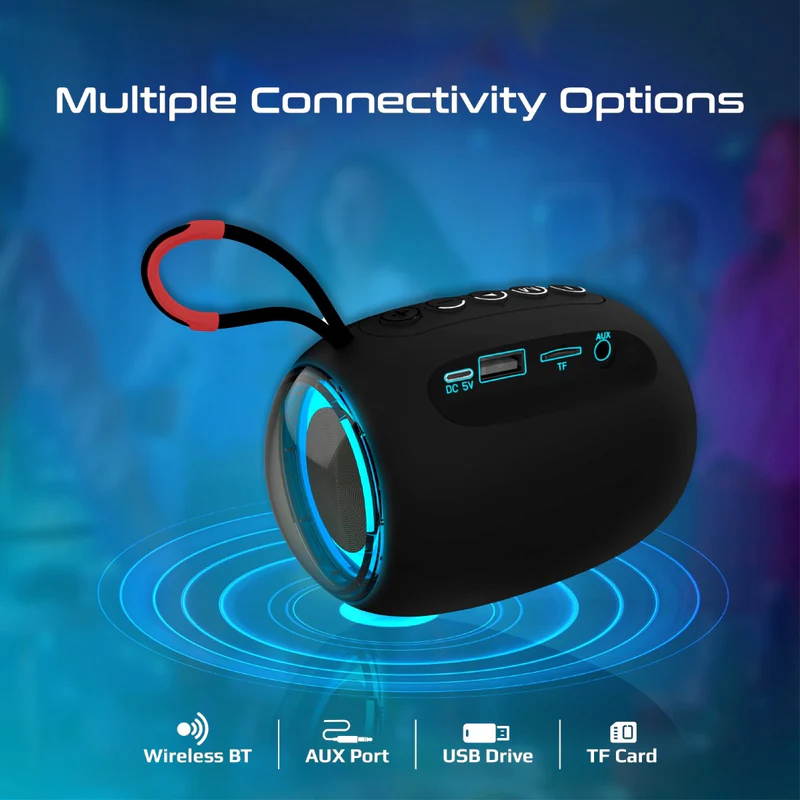 Promate Capsule-3 | Wireless Bluetooth Speaker with LED Lights | LumiFlux™ High-Definition | 5W Output | Bluetooth v5.3 | 10m Wireless Range | 6-Hour Playtime | Compact Design - Image 2