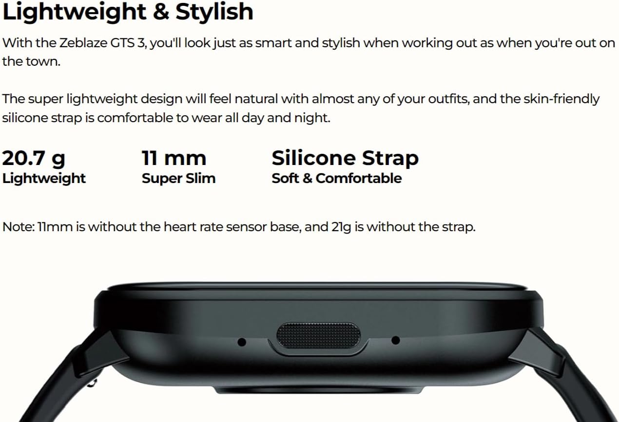 Zeblaze GTS 3 Smartwatch | 2.03" HD IPS Display (240×296 px, 260 PPI) | IP68 Water-Resistant | Bluetooth BLE 5.2 | Up to 15 Days Battery Life | Compatible with Android 5.0+ & iOS 9.0+ - Image 3