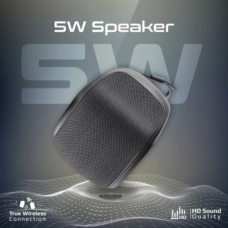 Promate Mood | Mini Bluetooth Speaker | High-Fidelity Sound | 5W Speaker Output | 1200mAh Battery Capacity | 24-Hour Playtime | Bluetooth 5.3 | 10m Wireless Range | Easy Music Navigation - Image 2