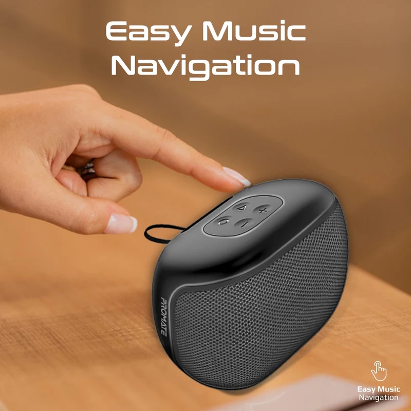 Promate Mood | Mini Bluetooth Speaker | High-Fidelity Sound | 5W Speaker Output | 1200mAh Battery Capacity | 24-Hour Playtime | Bluetooth 5.3 | 10m Wireless Range | Easy Music Navigation - Image 5