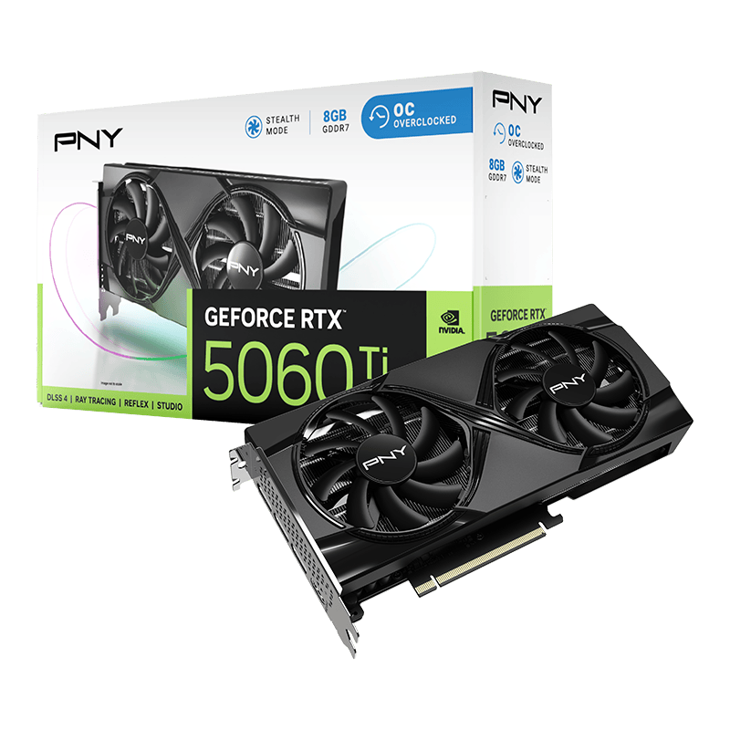 PNY GeForce RTX 5060 Ti OC 8GB DDR7 Graphics Card | 2692 MHz Boost Clock | 8GB GDDR7 (128-bit, 448 GB/s) | 180W TDP | DisplayPort 2.1b & HDMI 2.1b (4K 480Hz / 8K 165Hz) - Image 8