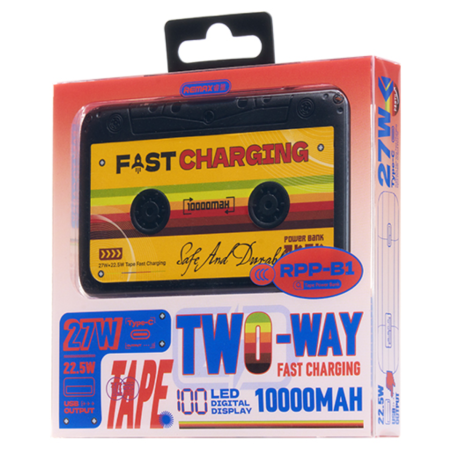 Remax RPP-B1 10000mAh Power Bank | Retro Design | USB-C  + USB-A Ports | 27W USB-C & 22.5W USB-A Fast Charging | LED Display - Image 2