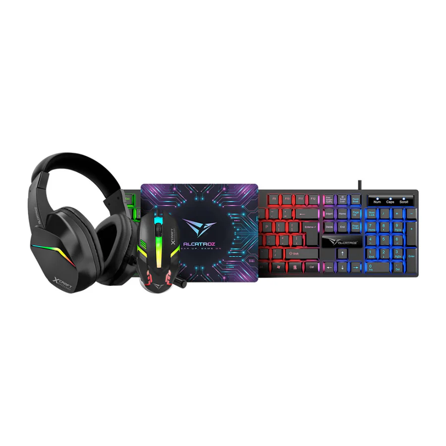Alcatroz X Craft Basecamp 4-in-1 Gaming Combo Set | RGB Backlit Keyboard | RGB Gaming Mouse | RGB Wired Headphone | RGB Mousepad - Image 2