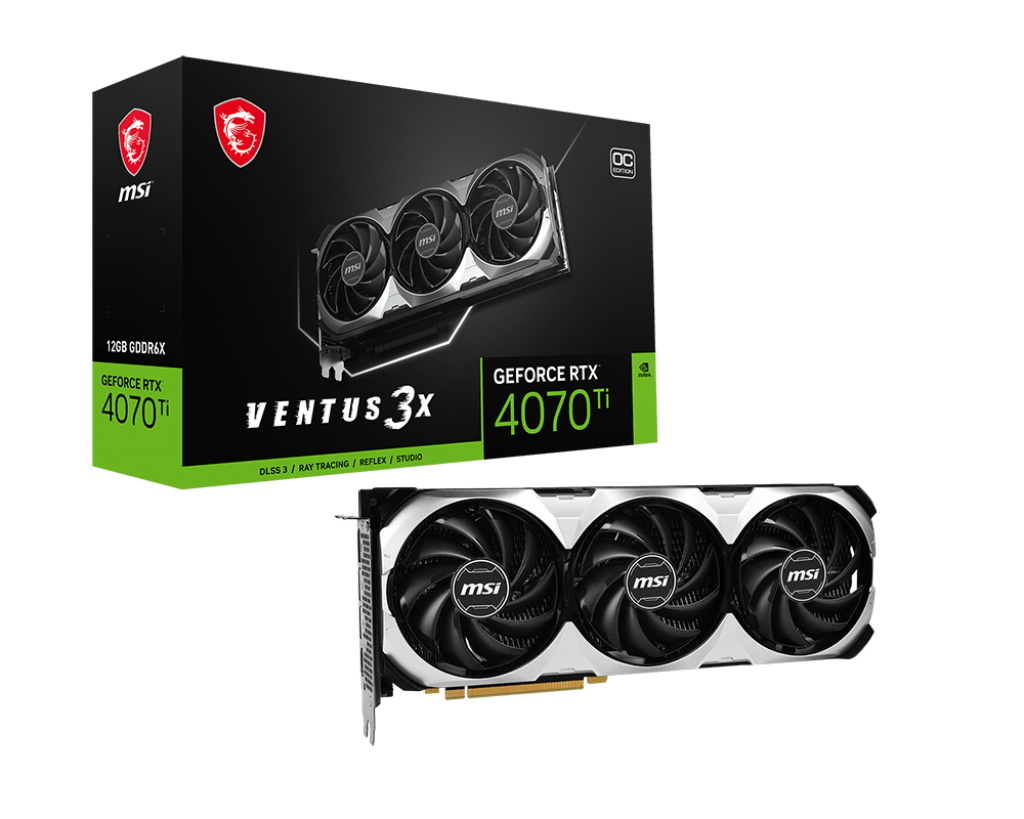 MSI GeForce RTX 4070 Ti Ventus 3X OC 12GB GDDR6X, 192-bit, 2655 MHz, PCIe Gen 4, 3x DP 1.4a, HDMI 2.1a, 4K & 8K HDR support. - Image 7