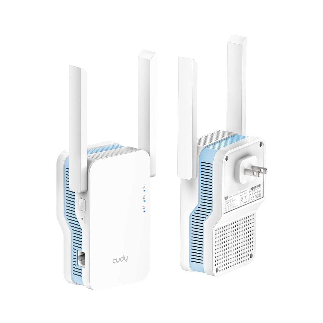 Cudy RE1200 AC1200 Dual Band Wi-Fi Extender | Up to 1200 Mbps 2.4GHz: 300 Mbps, 5GHz: 867 Mbps | Long Range up to 150m | 2 Fixed Antennas | AP Mode & WPS | 64MB RAM & 8MB ROM | Mesh Support - Image 2