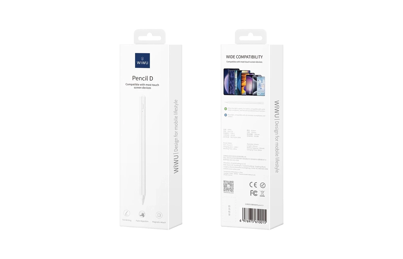 WiWU Pencil D Stylus Pen | 130mAh Battery (8hrs Working, 15min Charge) | Type-C Charging | Universal Compatibility - Image 2